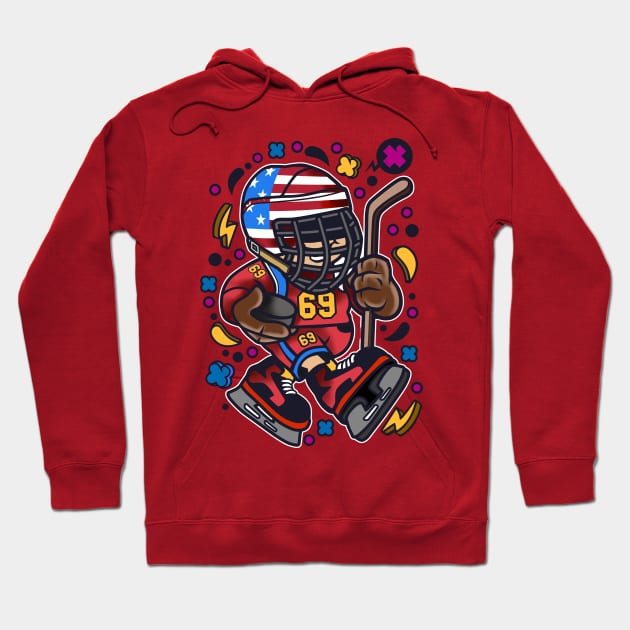 Ice hockey Hoodie by SAN ART STUDIO 